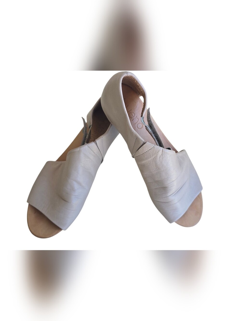 Bueno Soft Leather Open-Toe Sandals in Kale Size US 7.5 EU 38